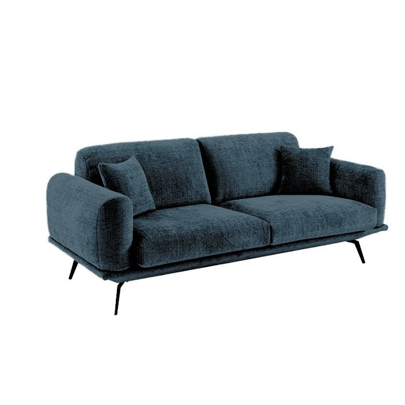 Canapé 3 places bleu en tissu PALOMA Casita