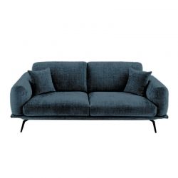Canapé 3 places bleu en tissu PALOMA Casita