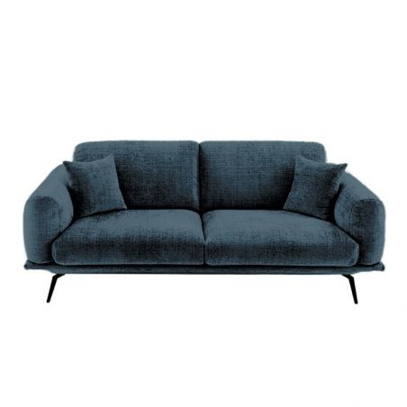 Canapé 3 places bleu en tissu PALOMA Casita