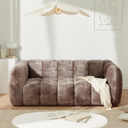 Canapé nuage design 3 places tissu cendre Casita MILOW