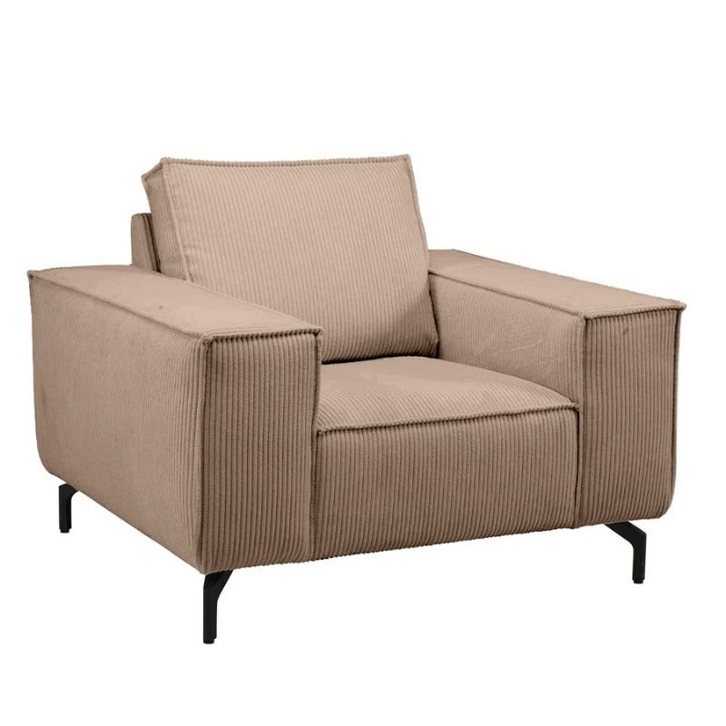 Fauteuil tissu velours côtelé camel PUEBLO Casita