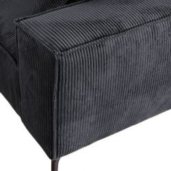 Fauteuil tissu velours côtelé anthracite PUEBLO Casita