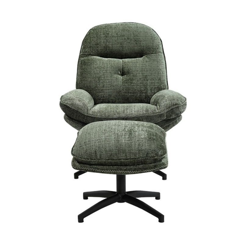 Fauteuil vintage inclinable vert confort avec repose-pieds Casita BRANSON
