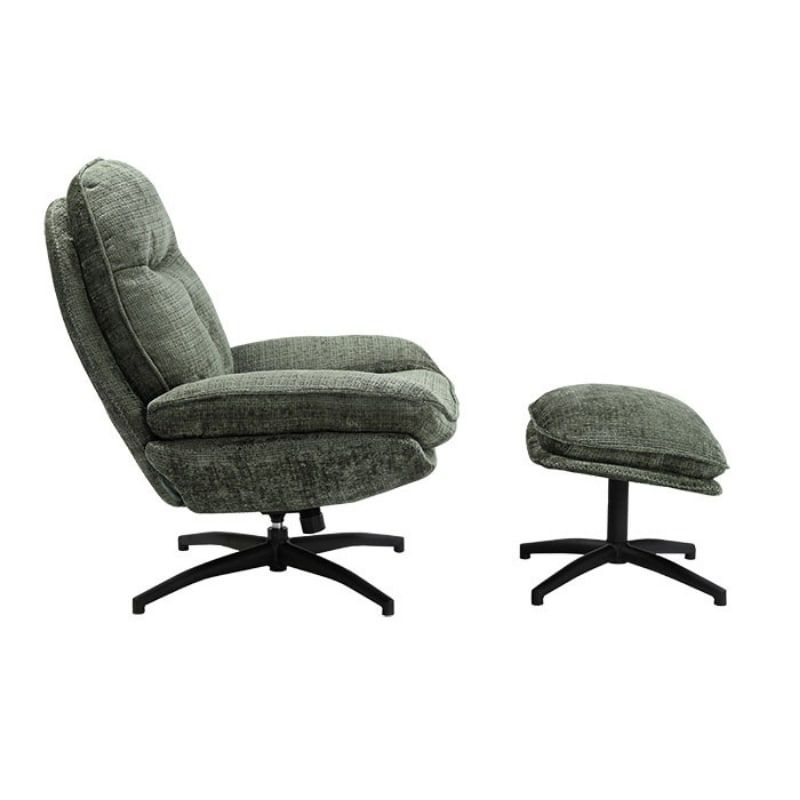 Fauteuil vintage inclinable vert confort avec repose-pieds Casita BRANSON