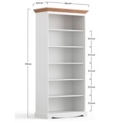 Bibliothèque blanche en bois de pin massif 90cm BIANCA