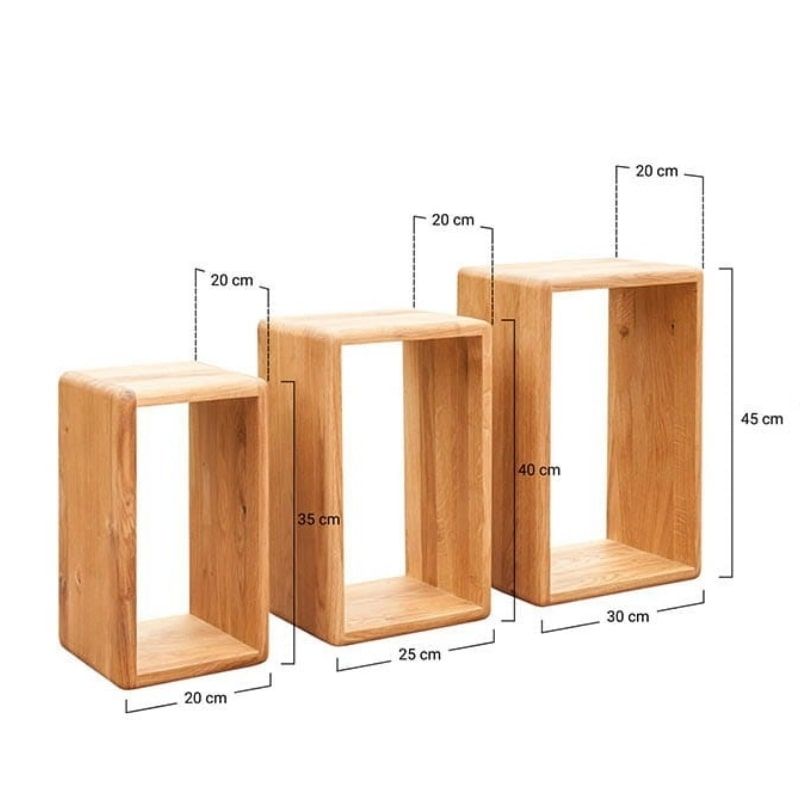 Étagères murales bois de chêne massif JONAS