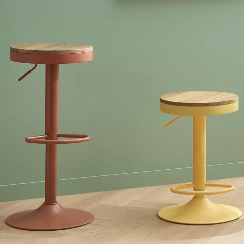 Lot de 2 tabourets de bar réglables en hauteur Casita JUO jaune