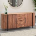 Buffet arrondi en bois exotique lamelles 200cm Casita TROMS