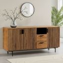 Buffet 3 portes rétro en teck recyclé et noir 180cm OPLAND Casita