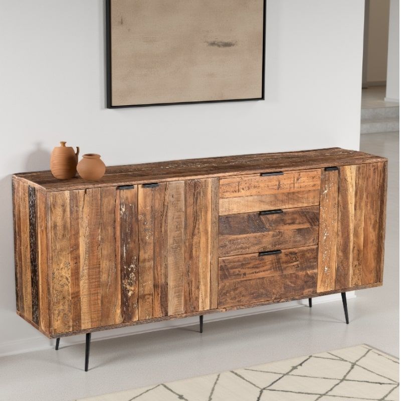 Buffet industriel en bois recyclé MELISSA 193cm