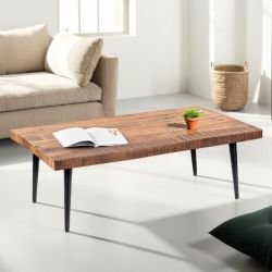 Table basse industrielle bois recyclé MELISSA 120cm