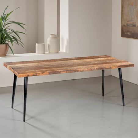 Table salle à manger industrielle bois recyclé MELISSA 200cm