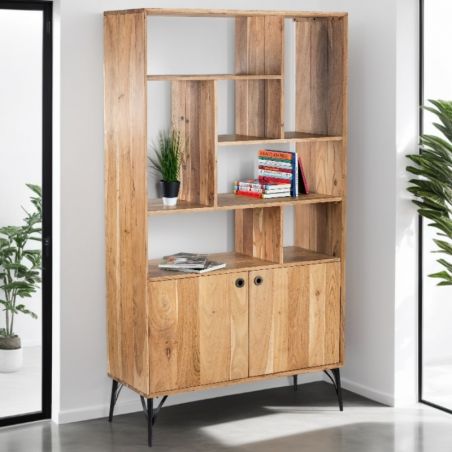 Etagère bois clair industriel SERENA 100cm