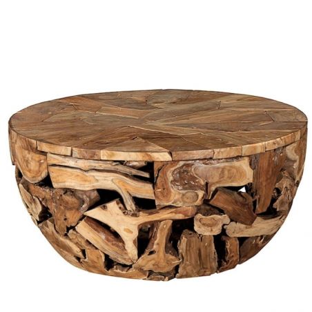 Table basse ronde racine de teck Ø100cm Casita WISTABARO