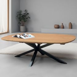 Table basse salon ovale teck massif 125cm BAHIA Casita BAHTABAO 206