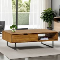 Table basse teck massif recyclé 120cm BAHIA Casita BAHTABA 212