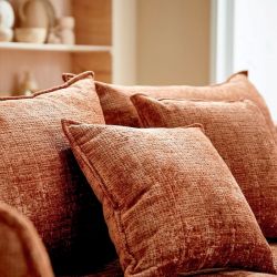 Canapé 3 places confort en tissu terracotta 204cm HASTING Casita