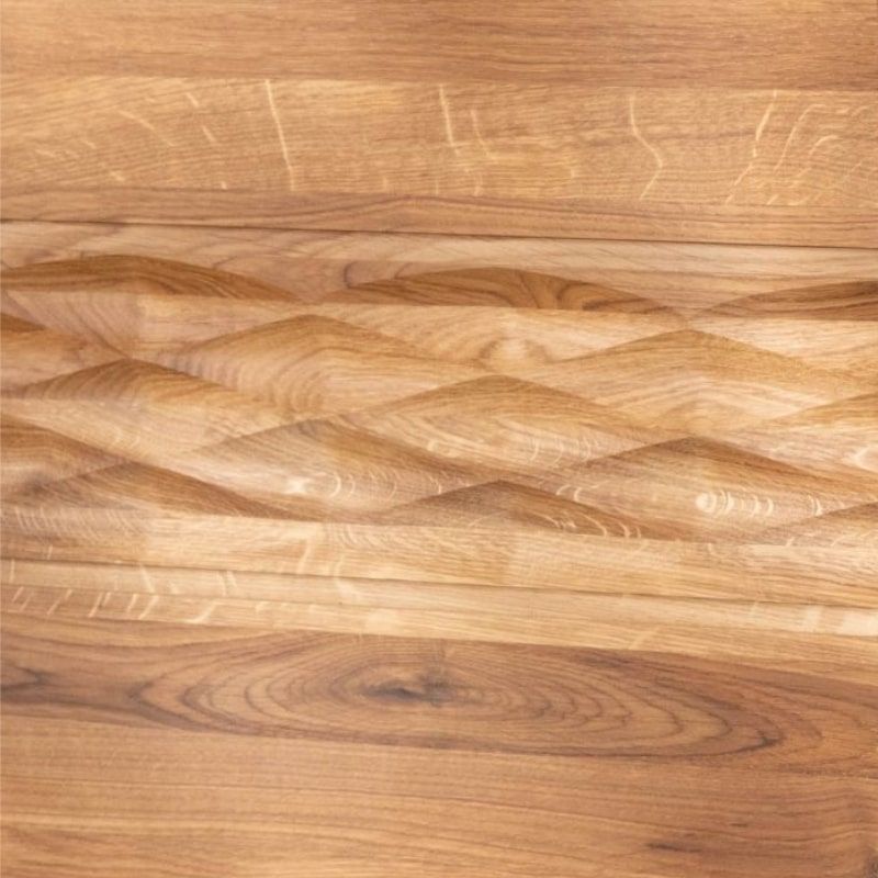Table basse chêne massif avec tiroir rangement 120cm Wave Casita