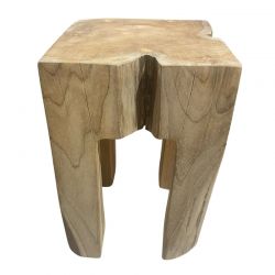 Tabouret carré en racine de teck 28cm Farmer Casita FARTABOU10CN